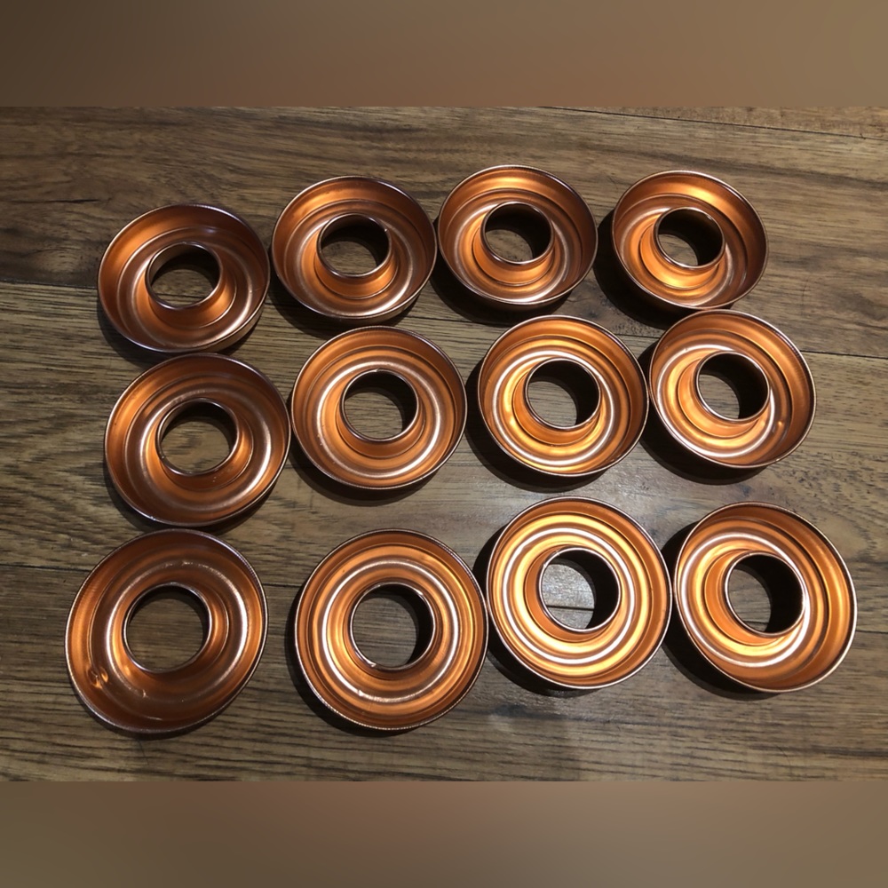 Copper Tone Nonstick Mini Bundt Cake Pan Inserts - Set of 12